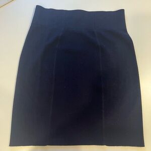 Magaschoni Navy Wool Pencil Skirt Size M